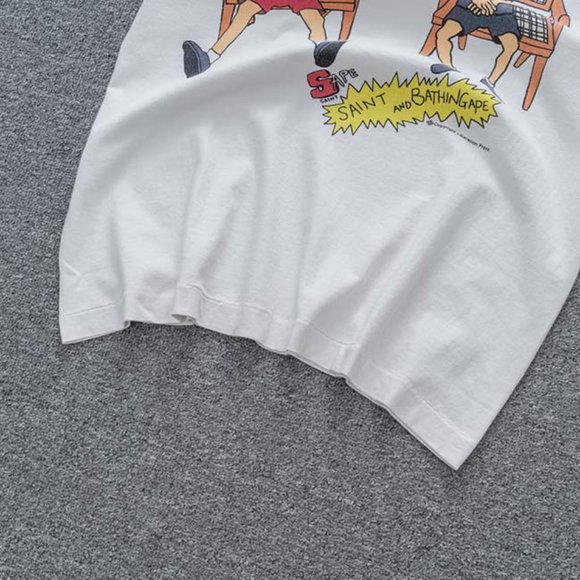 Saint Michael x A Bathing Ape Heaven & Hell Anime Print Short Sleeve White - Picture 9 of 11